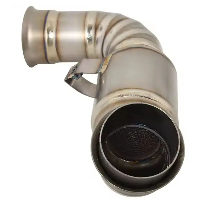 AEA6-Motorcycle Exhaust Escape Moto Systems Stainless Steel Mid Link Pipe Connect Muffler Slip On For CF MOTO 800NK