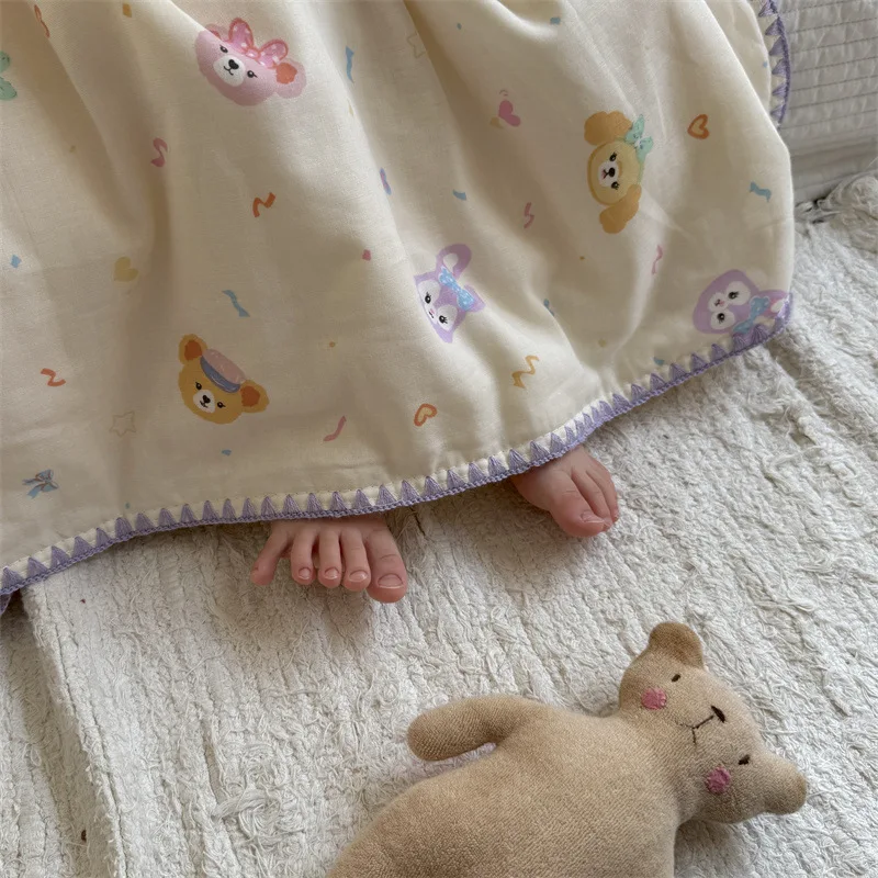 カスタマイズ可能な2025年春夏新作A級綿プリント二重糸シェルエッジキルト芯エアコンキルト