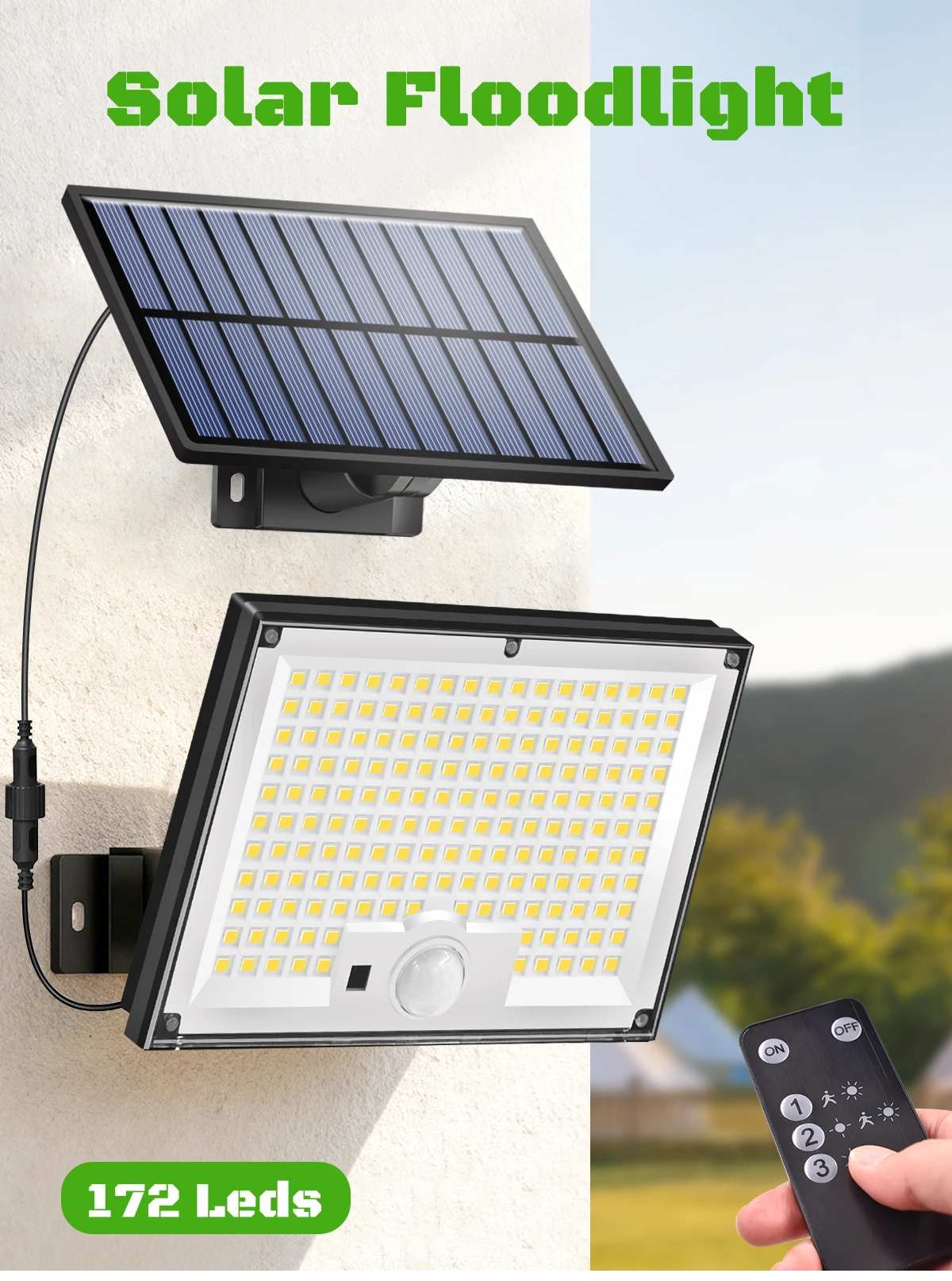 Solar Lights Outdoor with Motion Sensor Solar Flood Lights Waterproof Dusk to Dawn Solar Powered Security Spot Lights for Porch