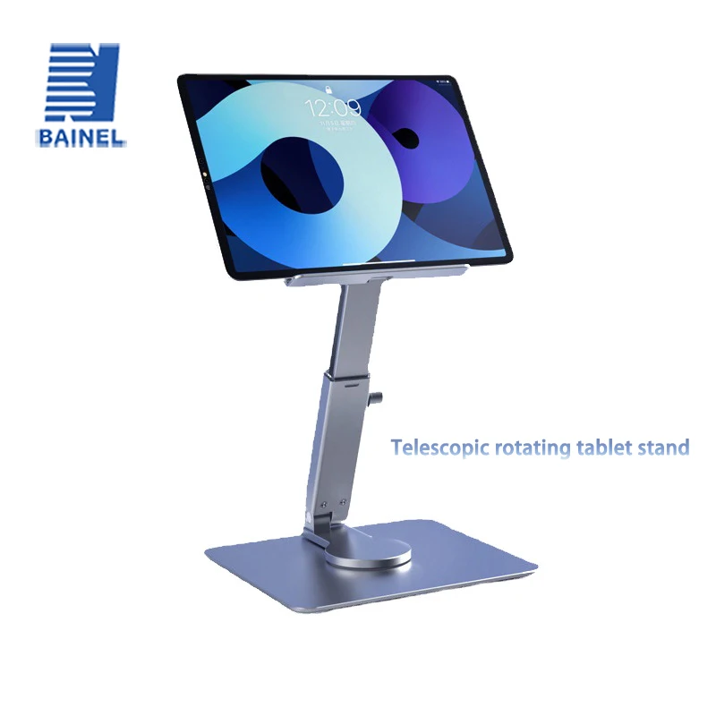 Universal Aluminum Portable Tablet 360° Rotating Folding Adjustable Tablet Stand for iPad Air Pro Tablet Flexible Phone Holder