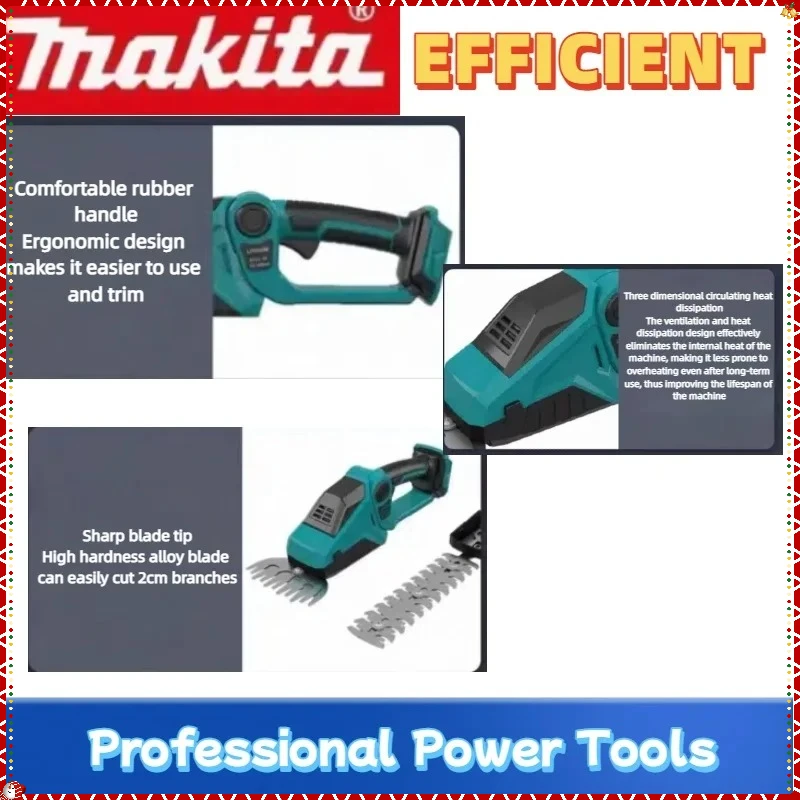 마키타 무선 헤지 트리머 2-in-1 미니 핸드헬드 전기 잔디 가위 정원용 마키타 배터리용 관목 트리머