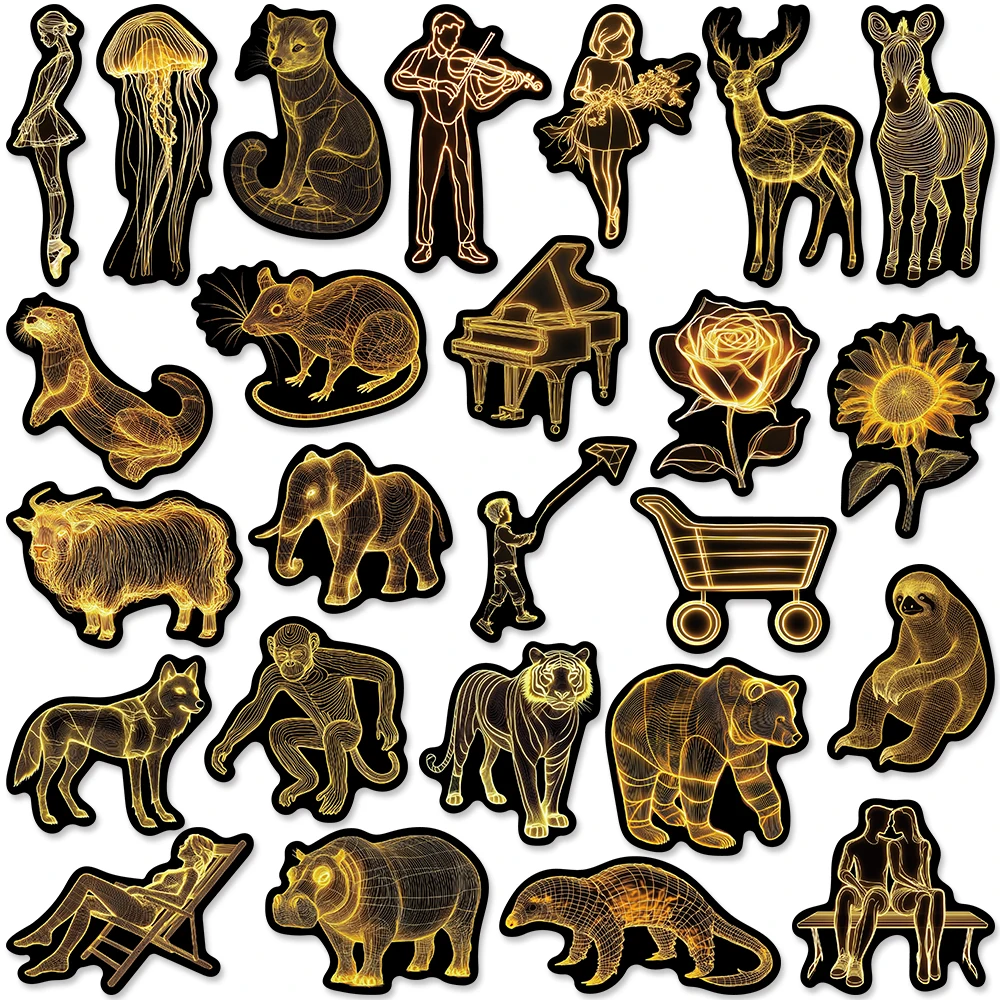 5 zestawów zabawnych naklejek w stylu kreskówkowym z żółtymi zwierzętami, estetyczne, wodoodporne, do graffiti, na bagaż, gitarę, laptopa, telefon.