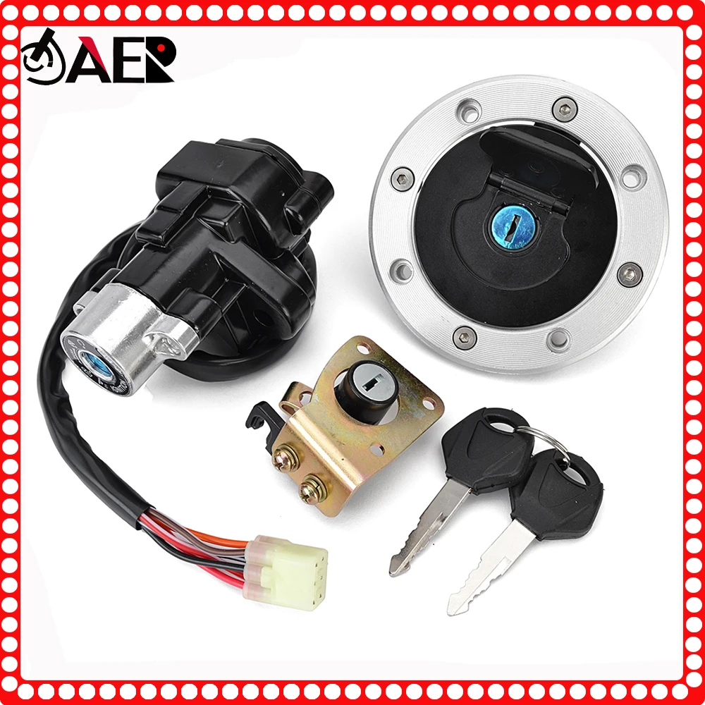 Ignition Switch Fuel Gas Cap for Suzuki GSX600 GSX750 GSXR600 GSXR750 TL1000R TL1000S GSX 1200 FSW/FSX Inazuma Seat Lock Key Set