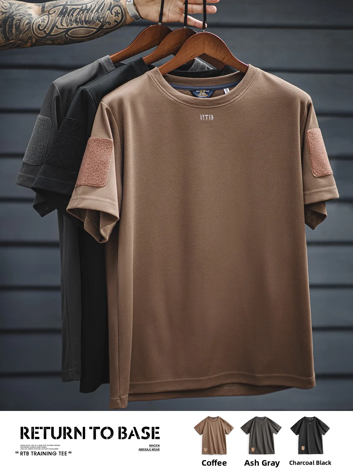 

Maden Casual American Sle ort Sve T-irt Basic Training Top Men's Breathable Sweat ng Summer irt