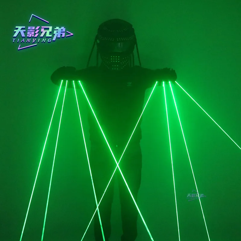 Imagem -06 - Luvas Laser Verdes para Concerto Bar Street Dance Festa Roupas Luminosas dj Bounce Glow Props