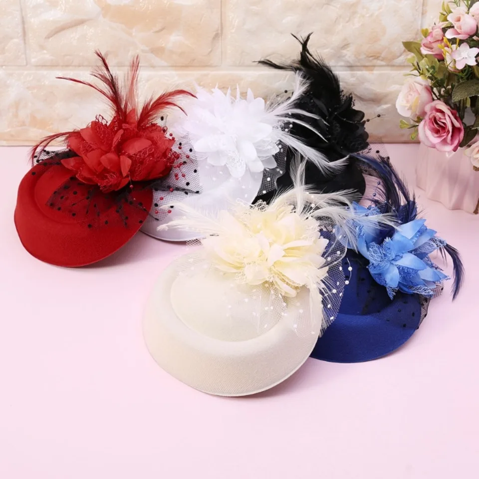 12-Piece Mini Fascinator Hat Set with Clip, Floral Feather Design Amazon.com: Juvale Mini Tea Party Hats - Clip-On Fascinator  main image 3