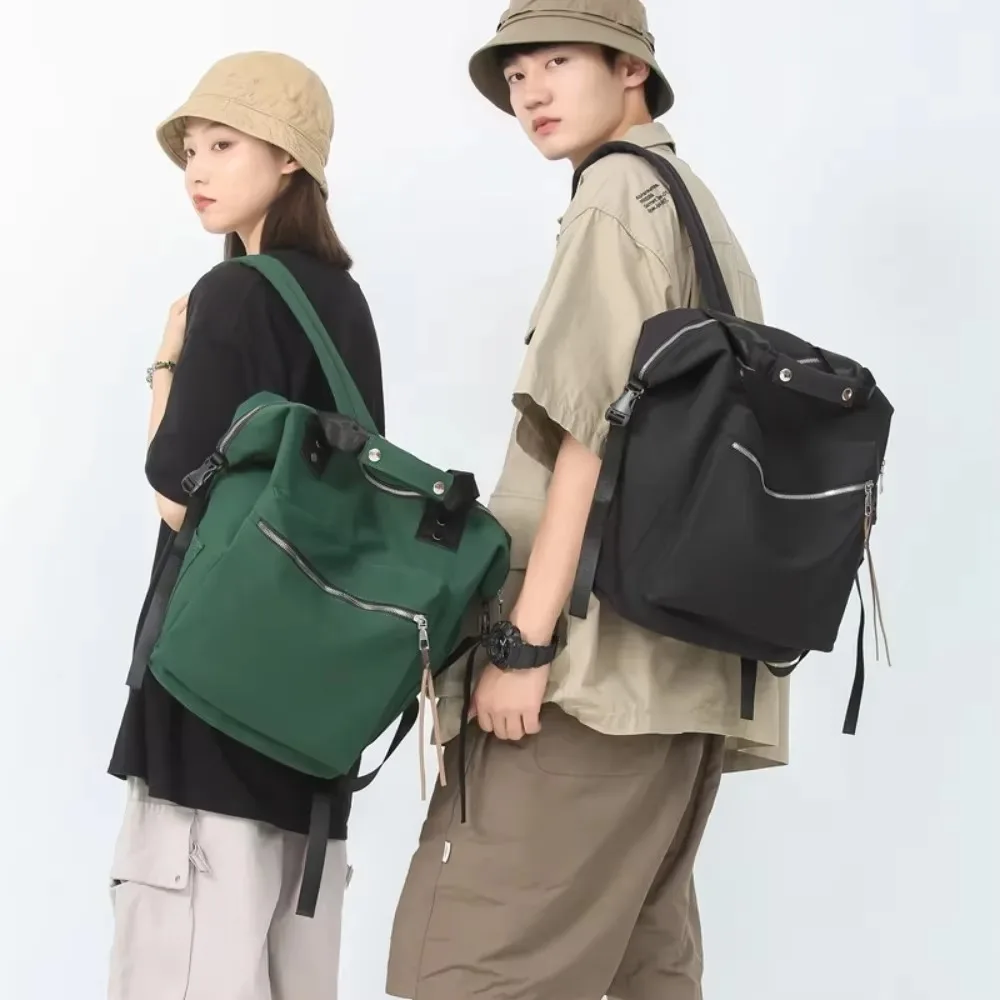 

Green Backpack for Boy Girl's Students Nylon Waterproof Multifunctional Handbag Textbook Bag Youth Travel Sports Backpack Black