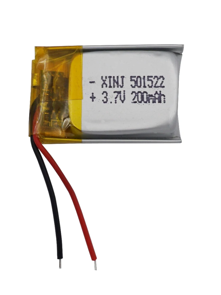 2Pcs 3.7V 200mAh 0.74Wh Rechargeable Replacement Li Lipo Battery 501522 For GPS Sat Nav MP3 MP4 Recording Pen Bluetooth Speaker