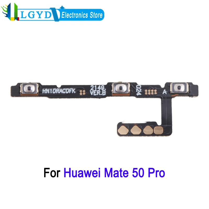 ปุ่มเปิดปิดสำหรับ Huawei Mate 50 Pro & ปุ่มปรับระดับเสียงอะไหล่สายเคเบิลแบบยืดหยุ่น