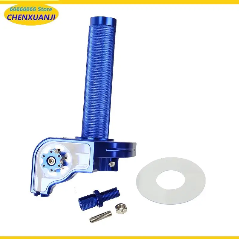 Off-Road Motorcycle Modification Accessory Universal CQR/CRF  Twist Throttle with Visible Grip – CNC Detachable Design（blue）