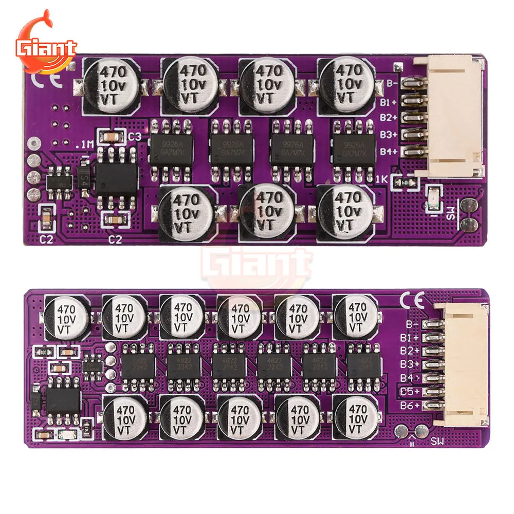 3-6s Lithium Battery Protective Board High Precision Capacitive Active Balancer Board Energy Transfer Battery Balance Equalizer