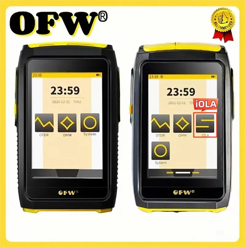 OFW FWT-100 Mini OTDR Active Fiber Live Tester 1550nm 20dB 80KM Fiber Reflectometer Touch Screen OPM VFL OLS iOLA