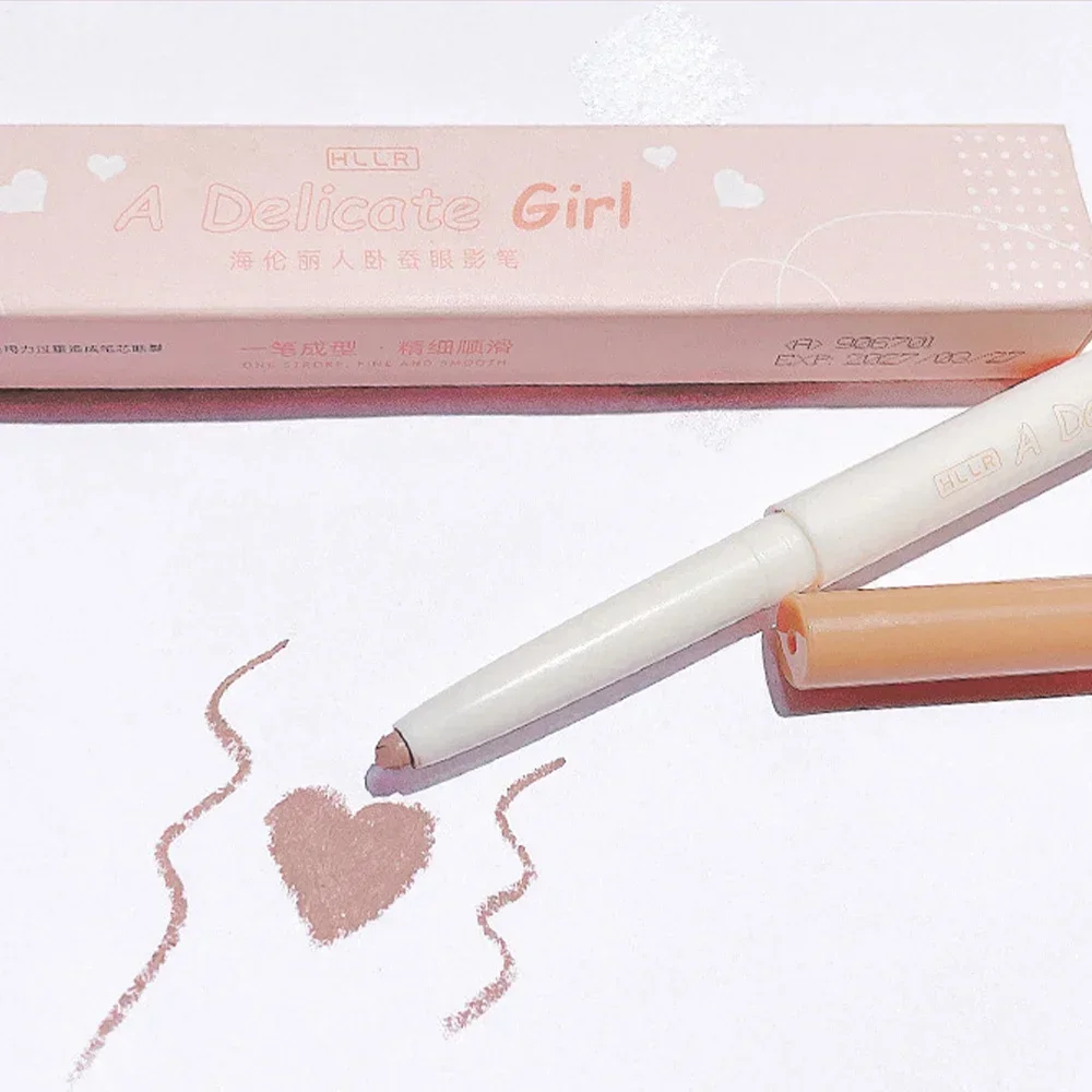 Teebraun Liegender Seidenraupen-Eyeliner-Stift, langlebig, matt, perlmuttartig, Lidschattenstift, glatt, schnell trocknend, Augenschönheit, Make-up,