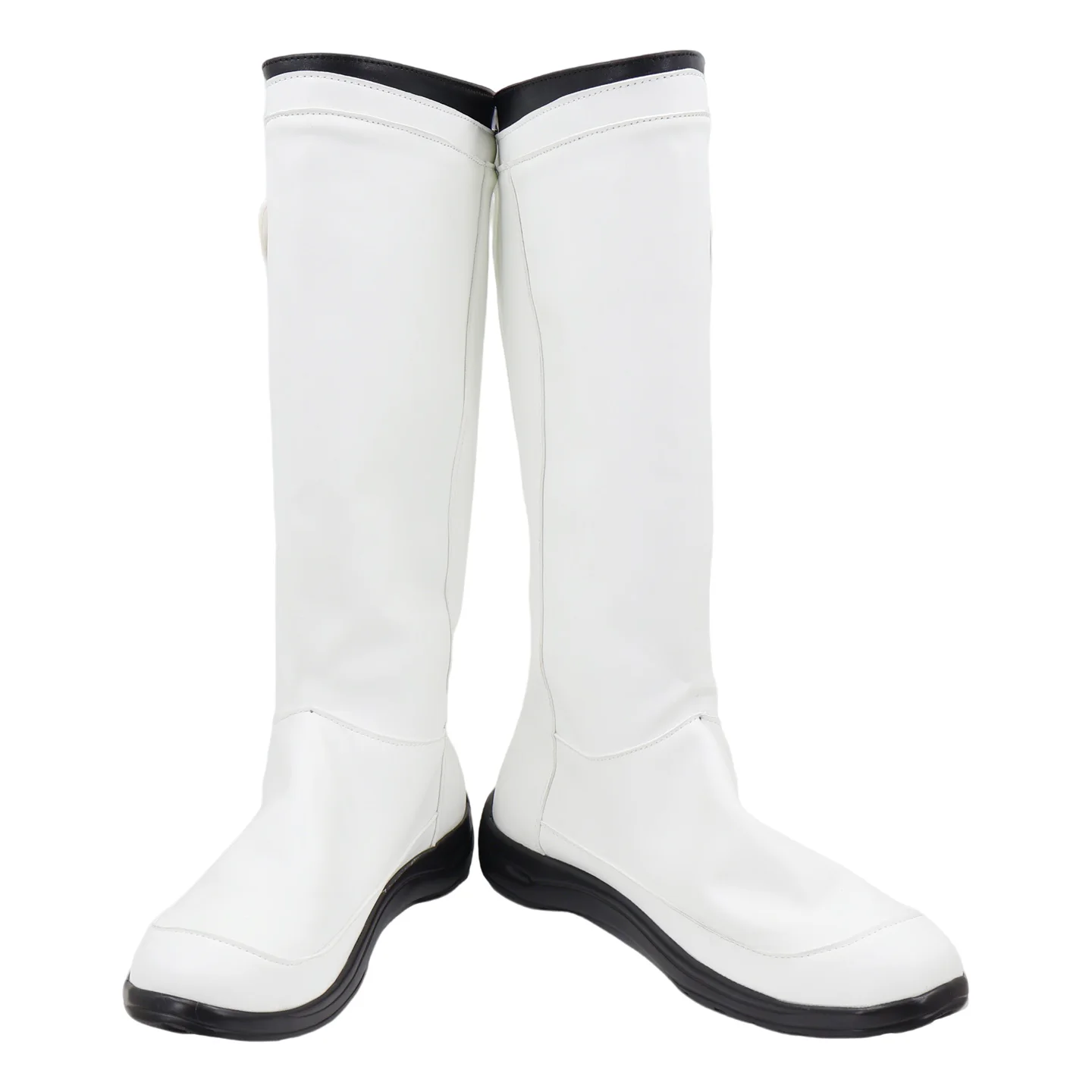 Les quatre chaussures de Cosplay fantastiques, bottes blanches en Faux cuir faites à la main, sur mesure