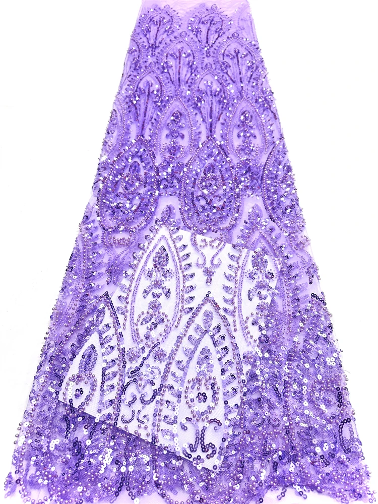 

Luxury African Sequins Beaded Lace Fabric 2026 High Quality Groom Nigerian Wedding Bridal Embroidery French Tulle Sewing