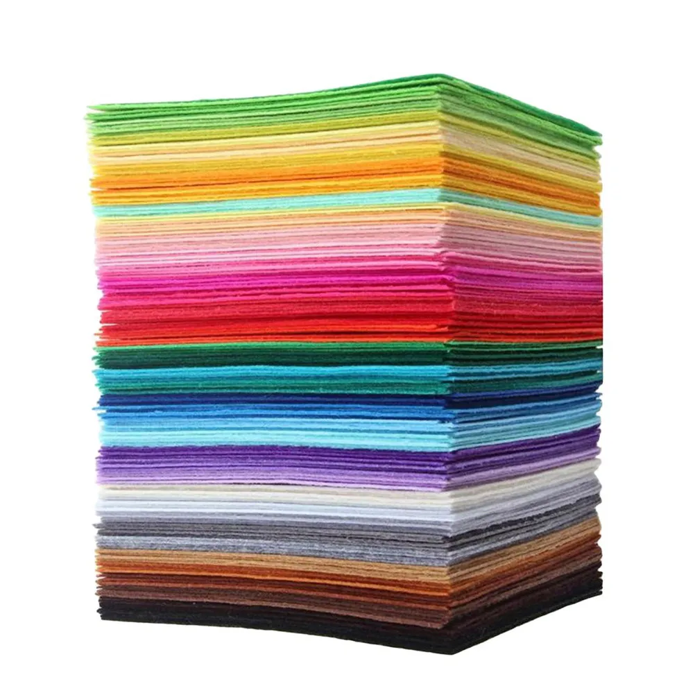 

40Pcs Rainbow Nonwoven Fabric Sheets 15x15cm Premium Art Fabric Sheet for DIY Craft Work Easy to Glue Staple Paint Draw