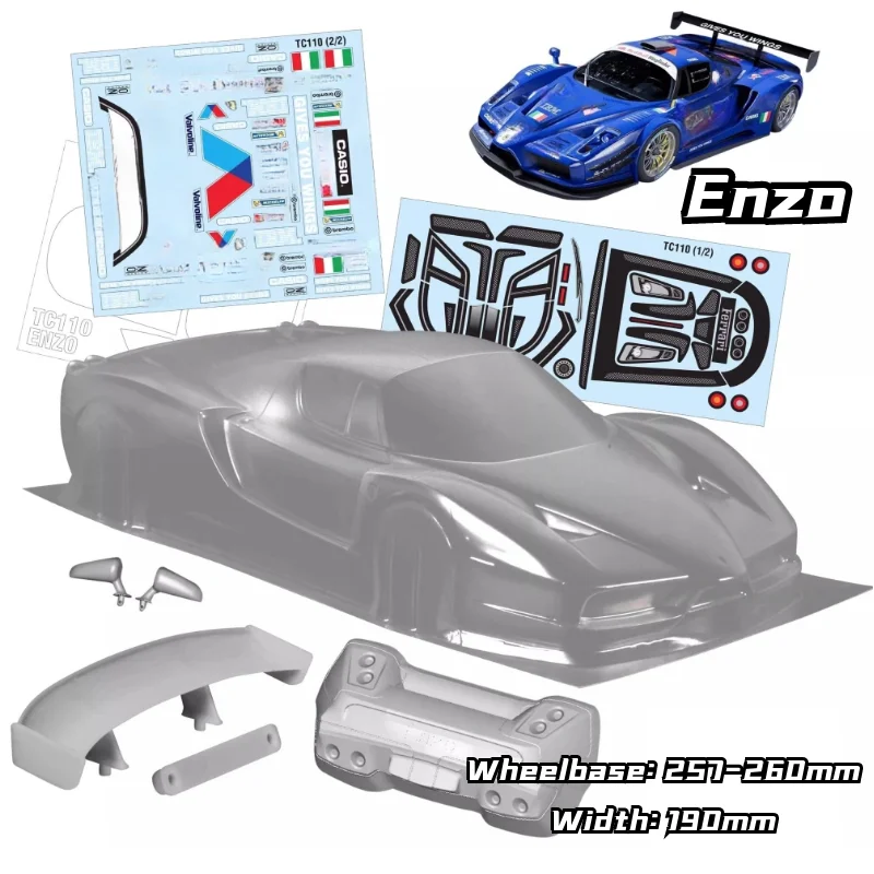 

1/10 шт. RC корпус Enzo Classic, ширина 190 мм, с абажуром, прозрачный корпус, абажур для 3RAICNG mst yokomo hpi hsp