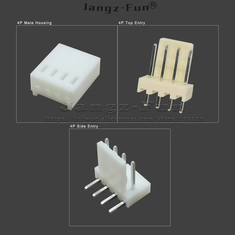 電気ケーブルコネクタ,オスおよびメス,100,4 p,jst 2510,2.54mm,4ピン,2.54個