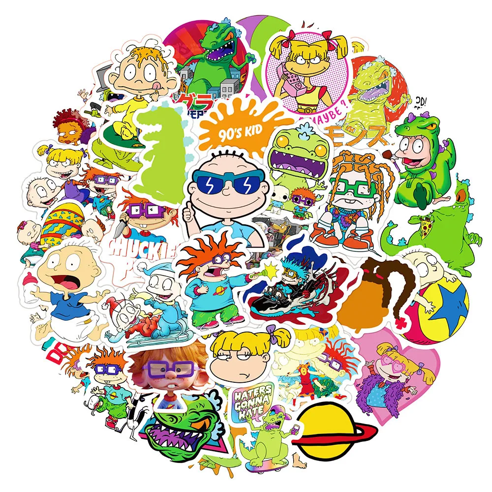 50 Pegatinas de la Película Rugrats en París: Pegatinas de Graffiti para Manualidades, Diario, Funda de Teléfono, Álbum de Recortes, Pegatinas Estéticas