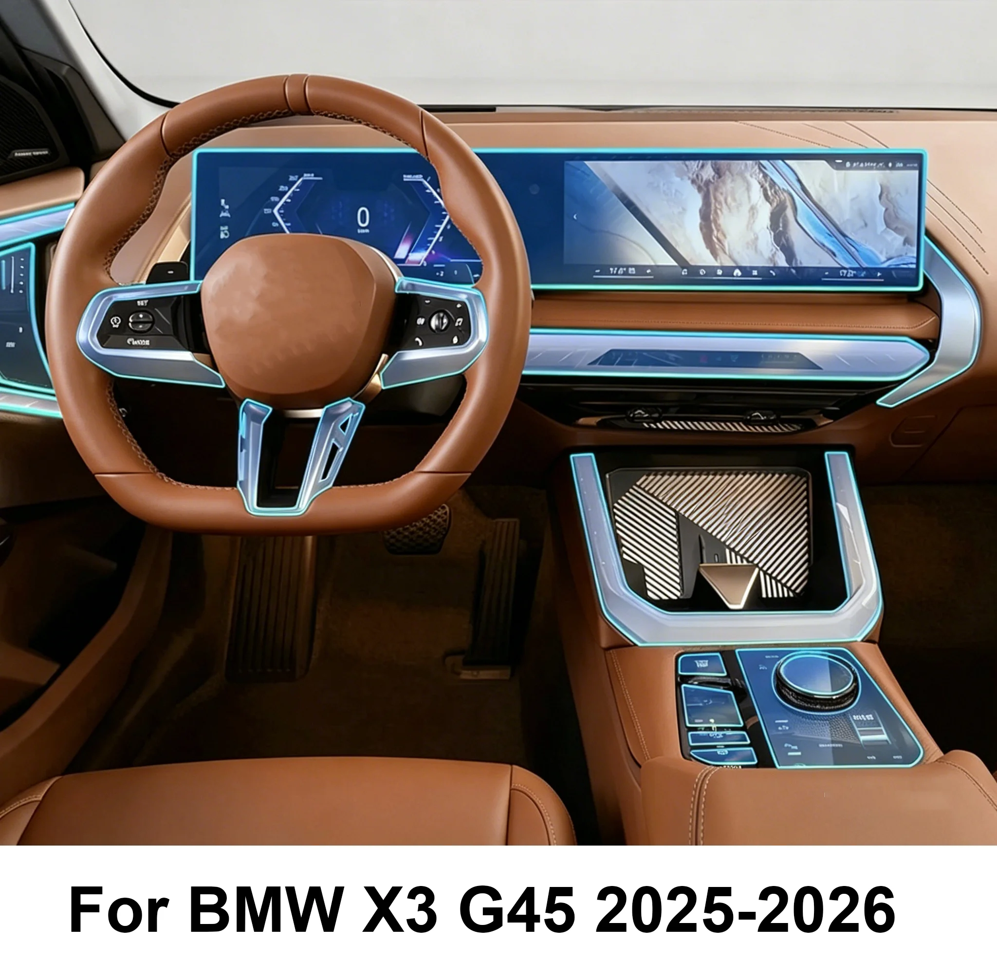 For BMW X3 G45 2025-2026 Transparent TPU Protective Film GPS Navigation Speedometer Interior Screen Gear Anti-scratch
