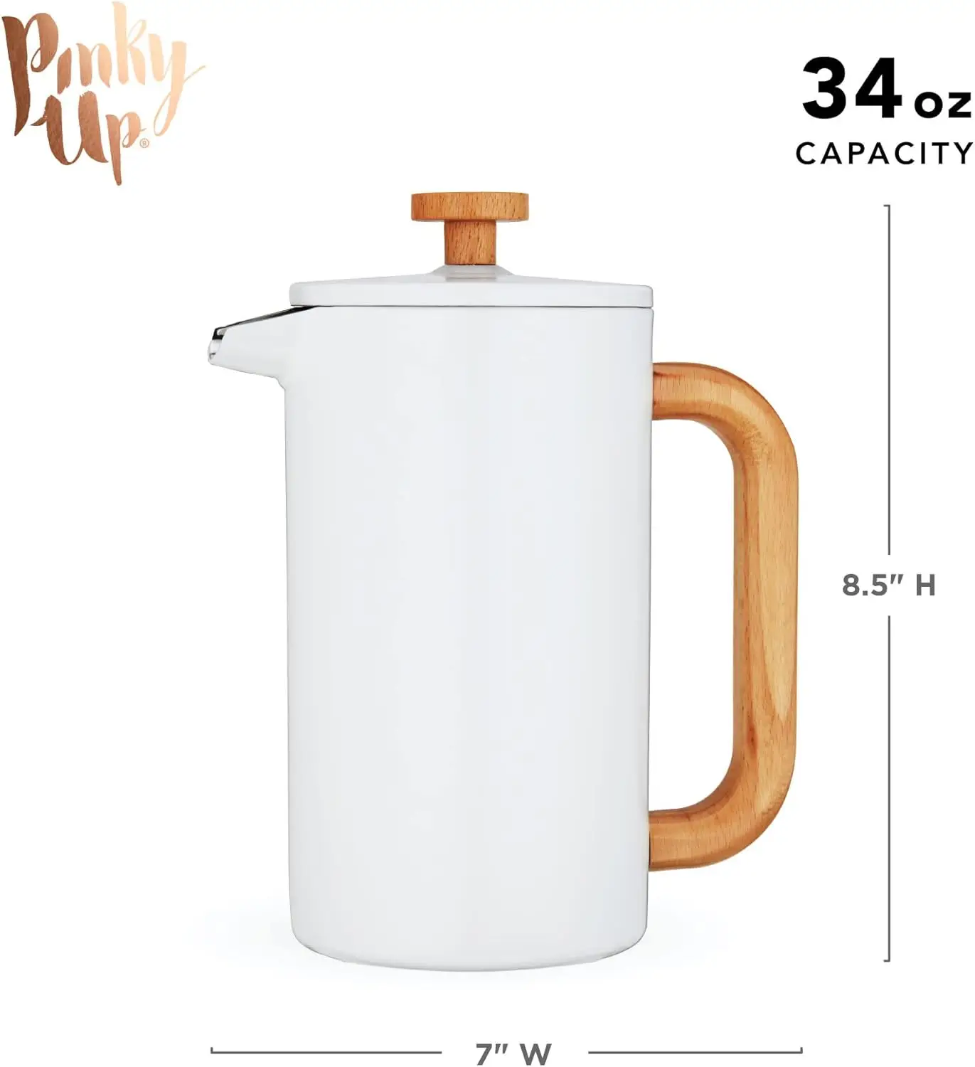 وعاء ضغط من الفولاذ المقاوم للصدأ بجدار مزدوج من مارثا، ماكينة صنع الشاي والقهوة، ملحقات الشاي ذات الأوراق السائبة، ماكينة تحضير الضغط الفرنسي، 34 أونصة، مجموعة