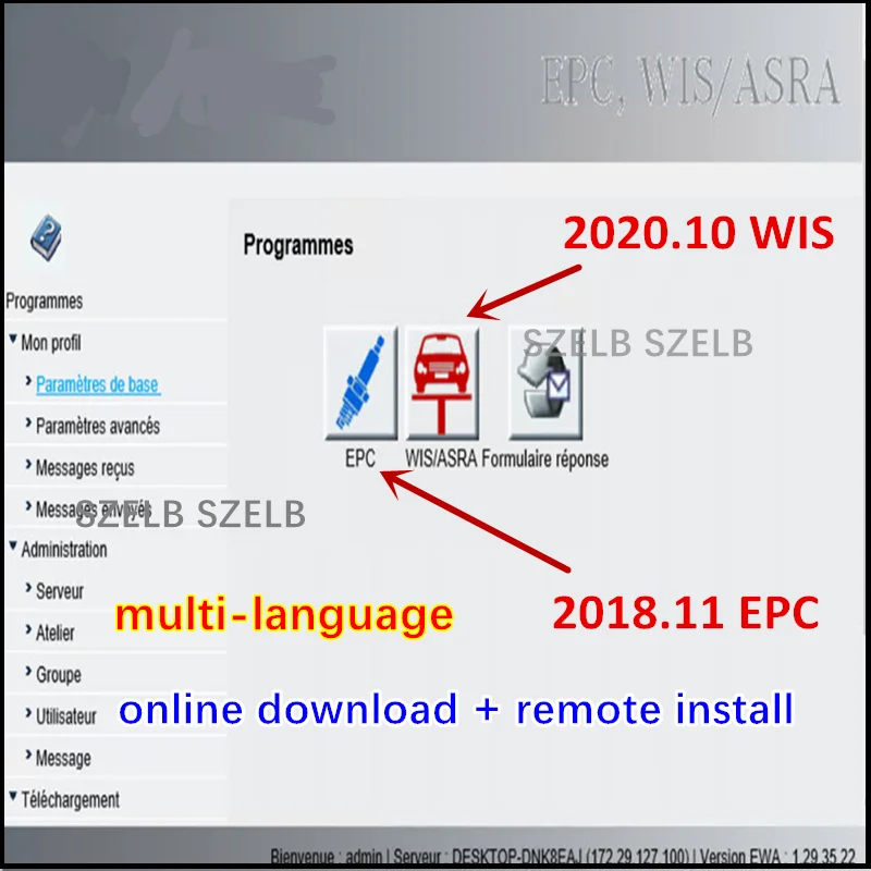 

НОВЫЙ 2020.10 MB WIS/ASRA EPC Руководство по ремонту и каталог запчастей Удаленная загрузка Установка и активация WIS/EPC