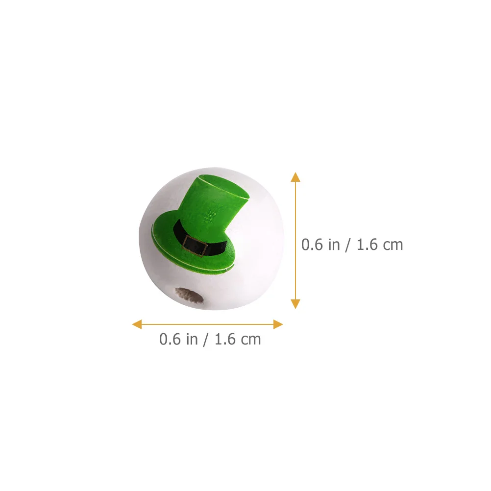 

60Pcs St Patrick's Day Wood Beads Durable DIY Beads Jewelry Making Supplies Garland Necklace Bracelet Crafts Patrick Decoration