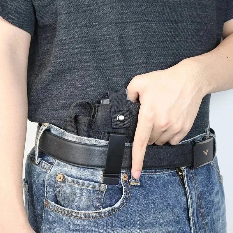 Hot Universal Tactical Gun Holster Metal Clip Hunting Belt Concealed Carry IWB OWB Holsters for All Size Subcompact Handguns image 6