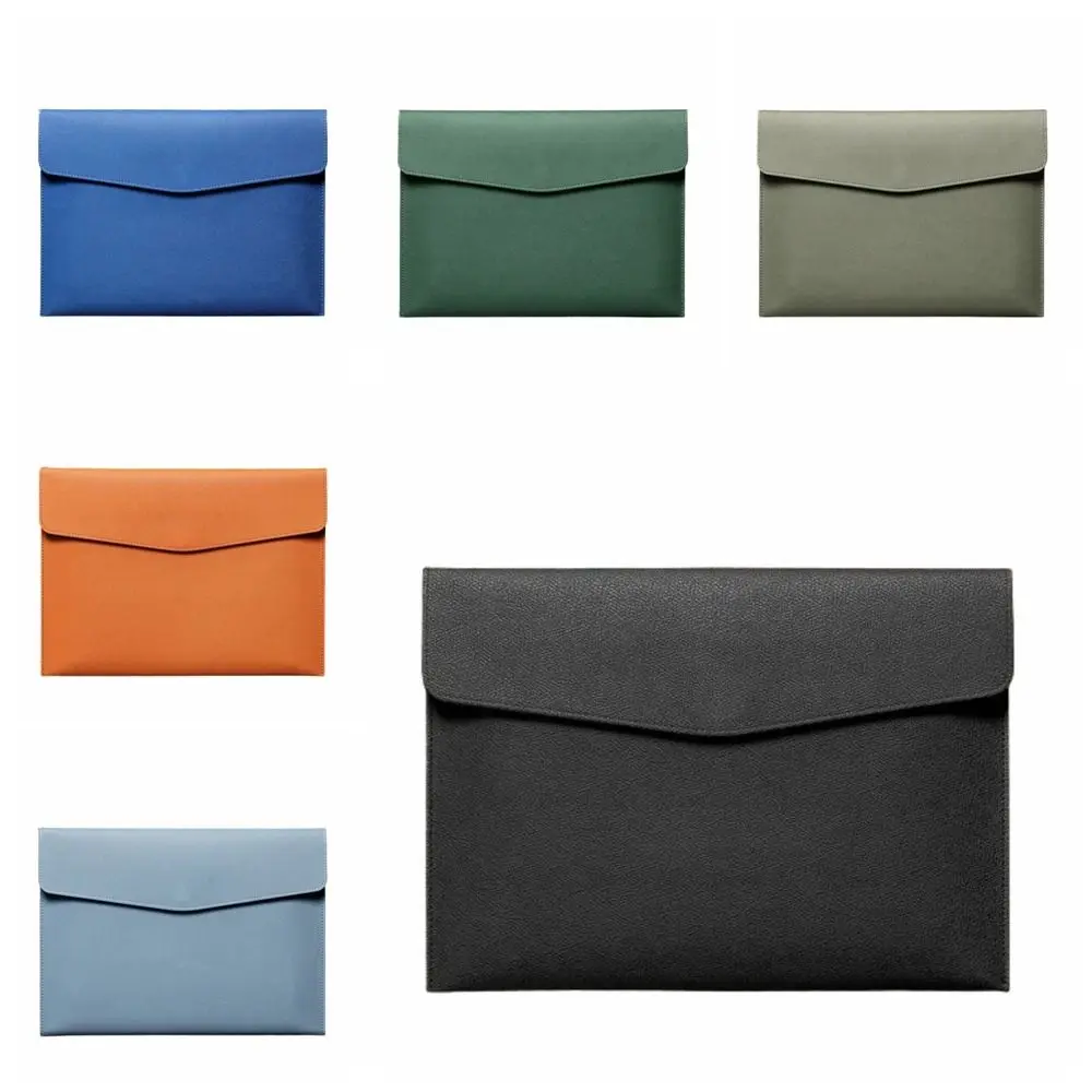 A4 Handheld File Storage Bag PU Leather Large Capacity Business Briefcase Business Retro Handheld Laptop Bag Utility Pouch