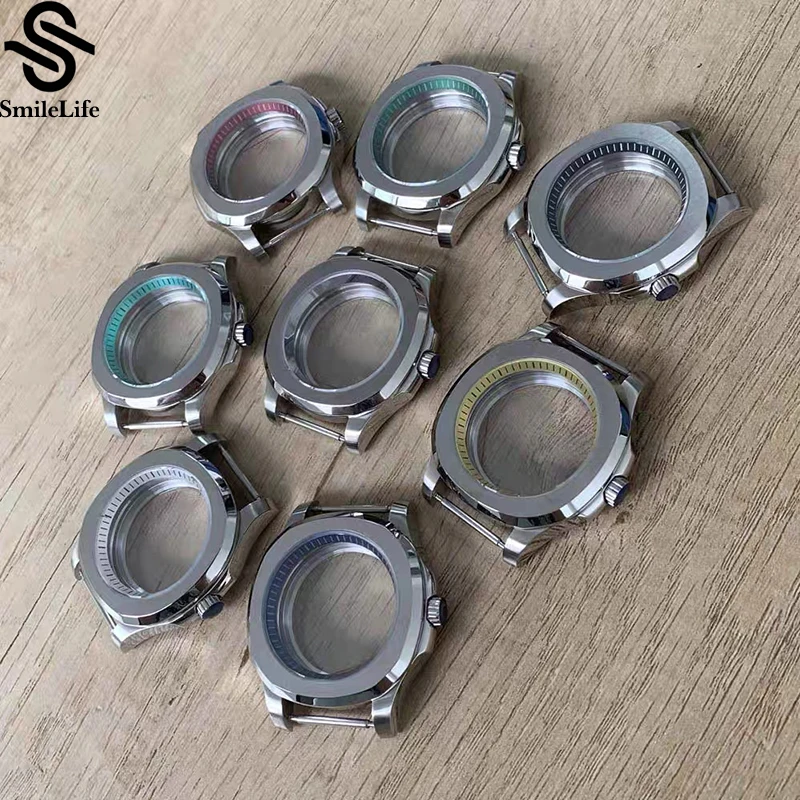 SmileLife 40 มม.316L สแตนเลส Chapter แหวน Sapphire Glass นาฬิกาเปลี่ยนสําหรับ NH35/NH36 /4R/7S การเคลื่อนไหว