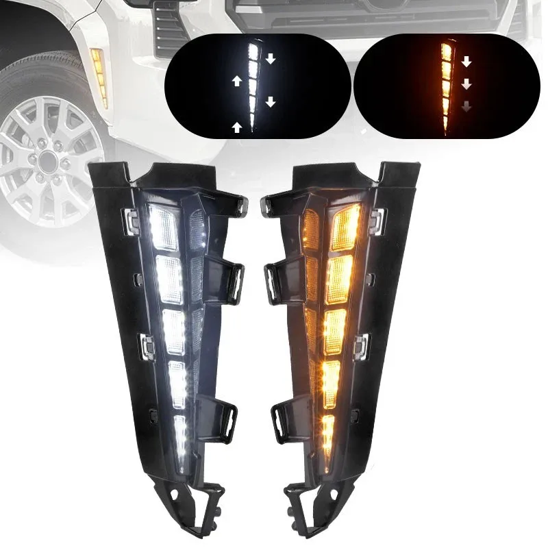Car LED Dynamic Turn Signal Wheel Arch Light Daytime Running Lights Wheel Eyebrow Lamp For Toyota Tacoma 2024 2025 2026 SR SR 5