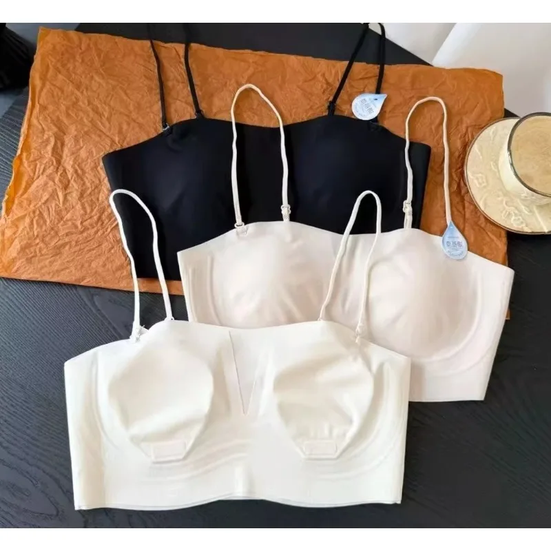 Sujetador francés sin costuras, reductor de espalda, con bonitas orejas de conejo, ultrafino, transpirable para verano, tirantes finos, S-XL, invisible