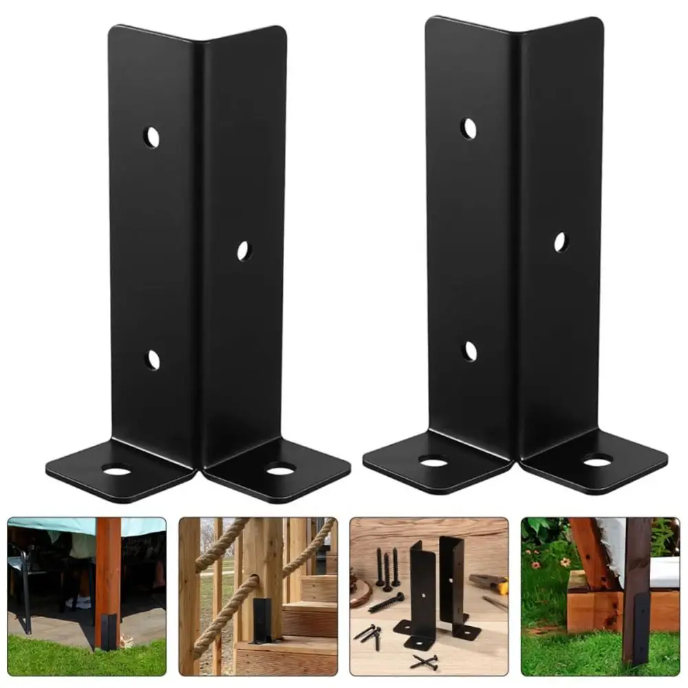 

4pcs Adjustable Post Base Brackets Heavy Duty Corrosion Resistant Fence Post Base Support Metal with Screw