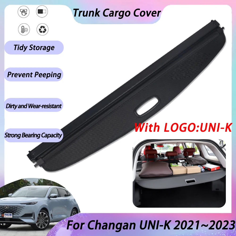 Car Trunk Cargo Cover For Changan UNI-K UNIK UNI K 2023 2022 2021 Accessories Luggage Sorage Tray Retractable Security Shielding