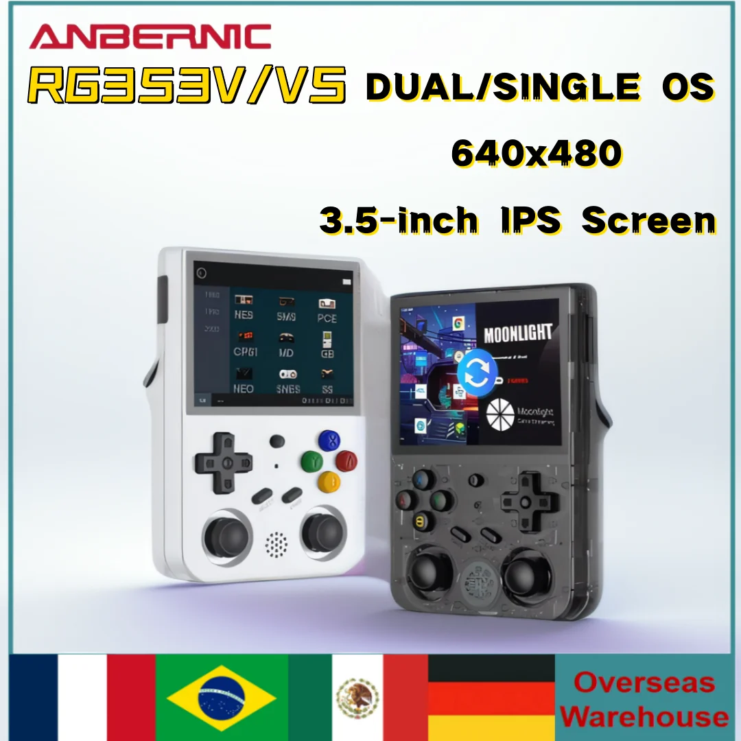 

ANBERNIC RG353V RG353VS Portable PSP 3.5 INCH Android11 Linux HD Handheld Game Console RK3566 Built-in 20 Simulator Retro Game