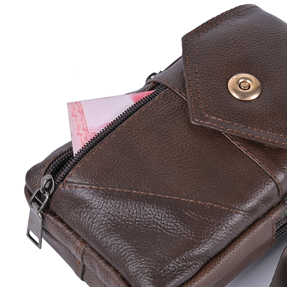 

Men Stylish Crossbody Bag Waterproof Leather Retro Fanny Pack Lightweight Vintage Waist Pouch Male Travel Outdoor Bag