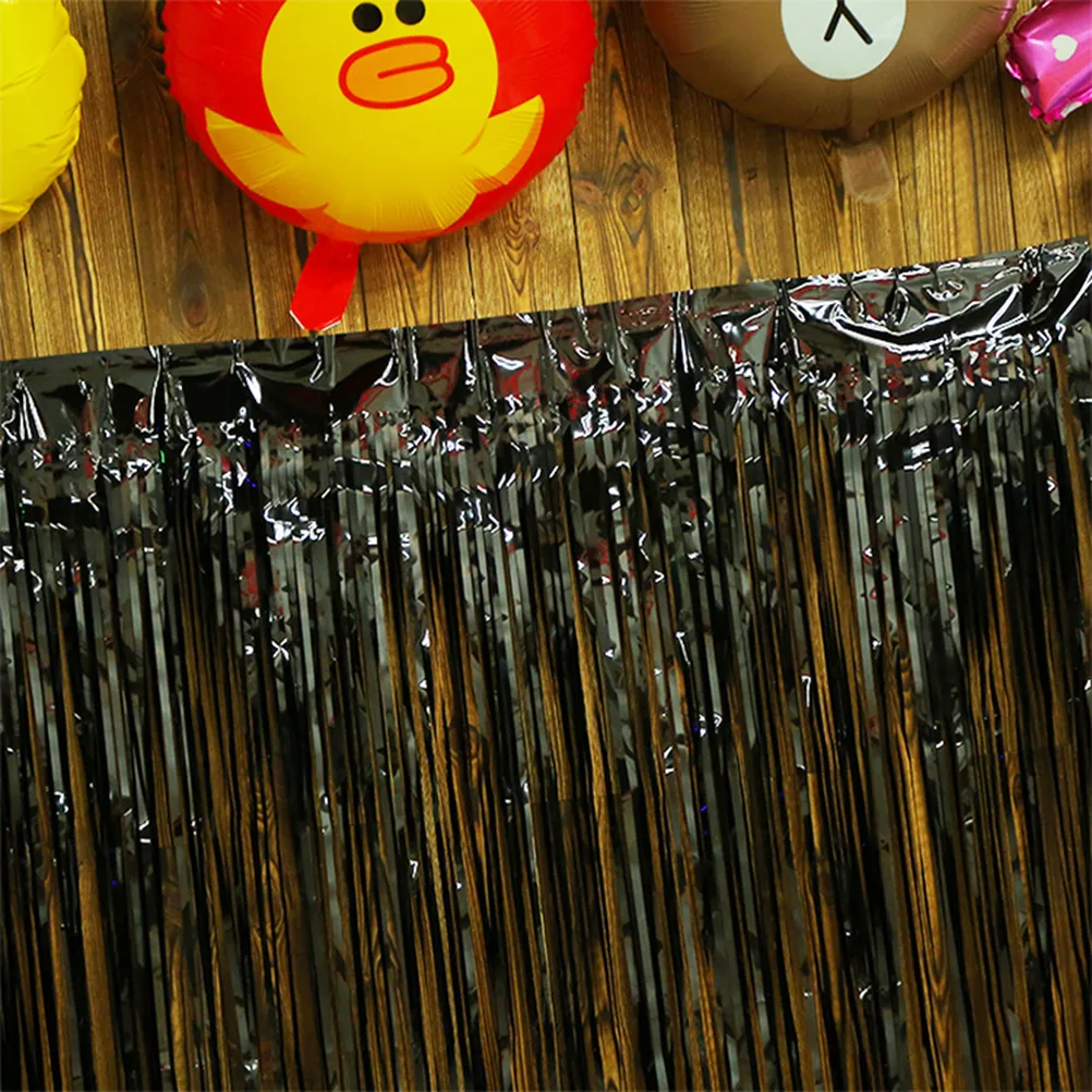 

3Ft X 8Ft Metallic Foil Fringe Curtain Tinsel Shiny Streamer Decor Party Wedding Birthday Event Photo Backdrop Glossy