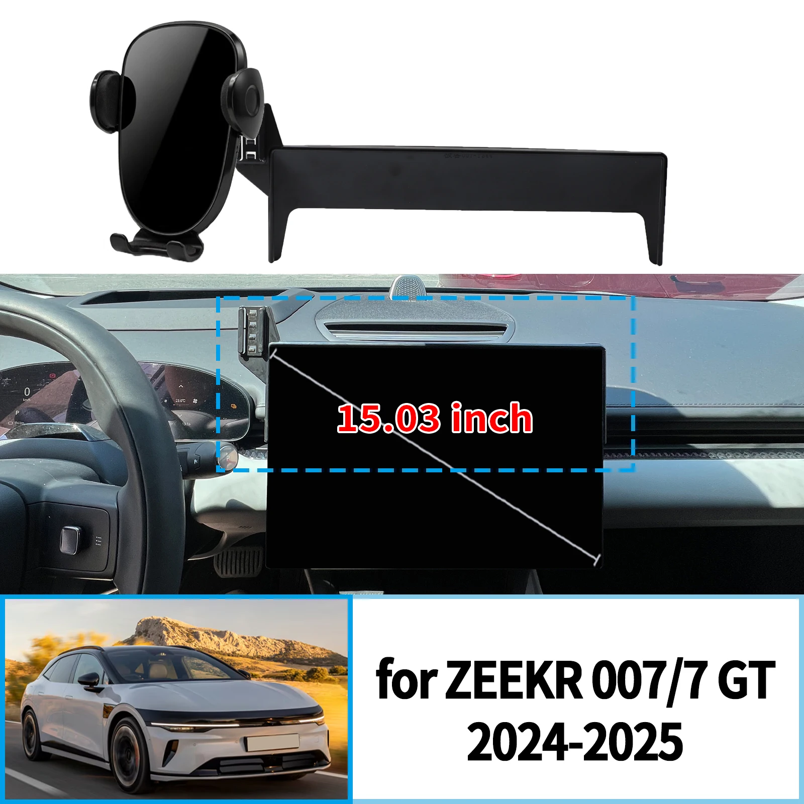 for ZEEKR 007 7 GT 7GT 2024 2025 LHD 15.03inch (Not fit for 15.4 inch) Navigation Bracke Screen Base Phone Holder Mount Car