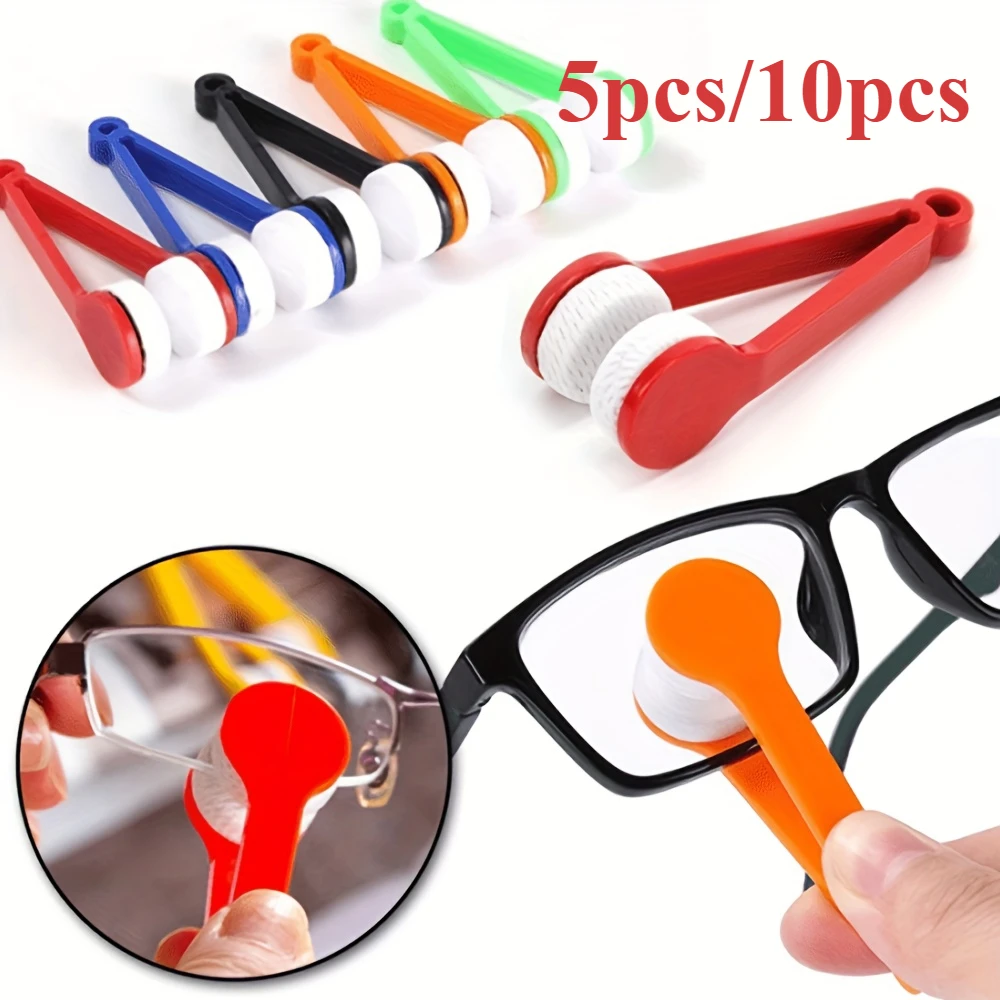 

5pc/10pcs Glasses Cleaning Set - Portable Travel Package with Microfiber Cloth and Double Sided Brush To Keep Glasses Flawless