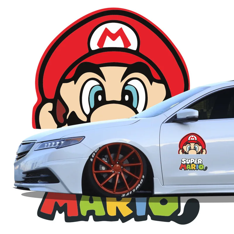 

Super Mario Bros Stickers Car Accessories Classic Game Anime Accessories Window Decoration Stickers Party Supplies Gifts