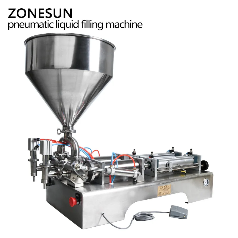 ZONESUN Pneumatic Filling Machine Cream Shampoo Lotion Honey Paste gel aseptic peanut butter aerosol Liquid Filling Machine