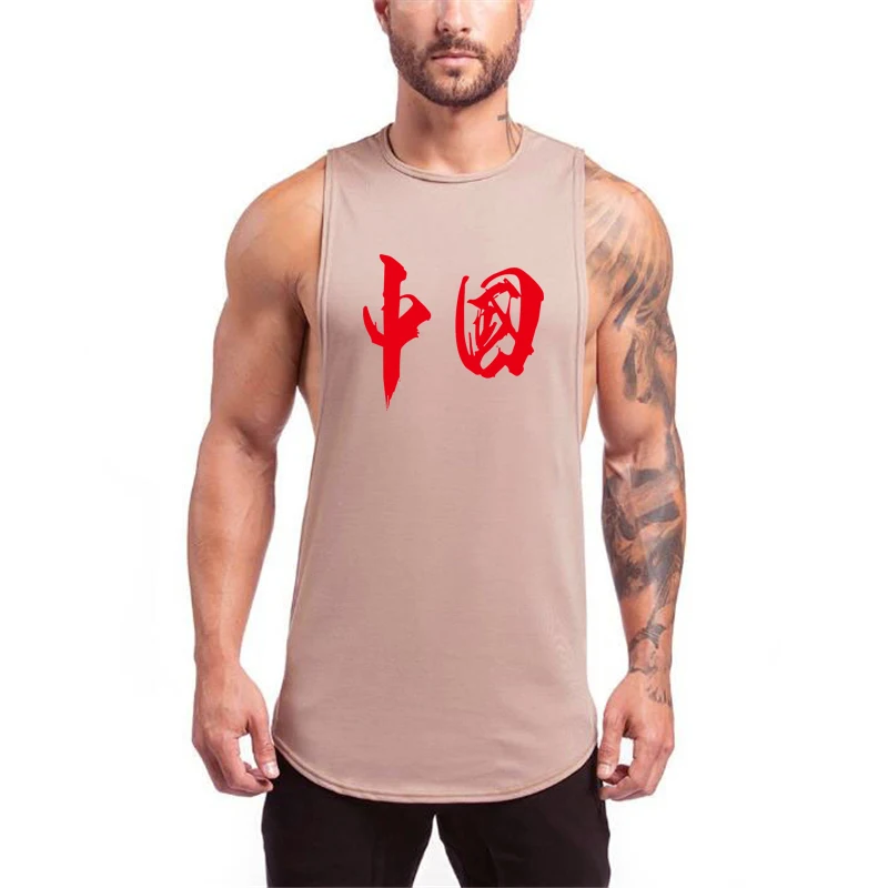 Mens Running Clothing Workout Gym Muscle Tank Top Casual Sleeveless Sporting Shirt Bodybuilding Singlets Cotton Fitness Vest