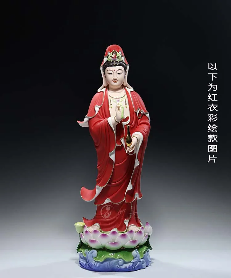 5 A+ large HOME high grade Buddha statue Guan yin PU SA Avalokiteshvara Buddha COLOR Ceramic statue bless safe health good luck