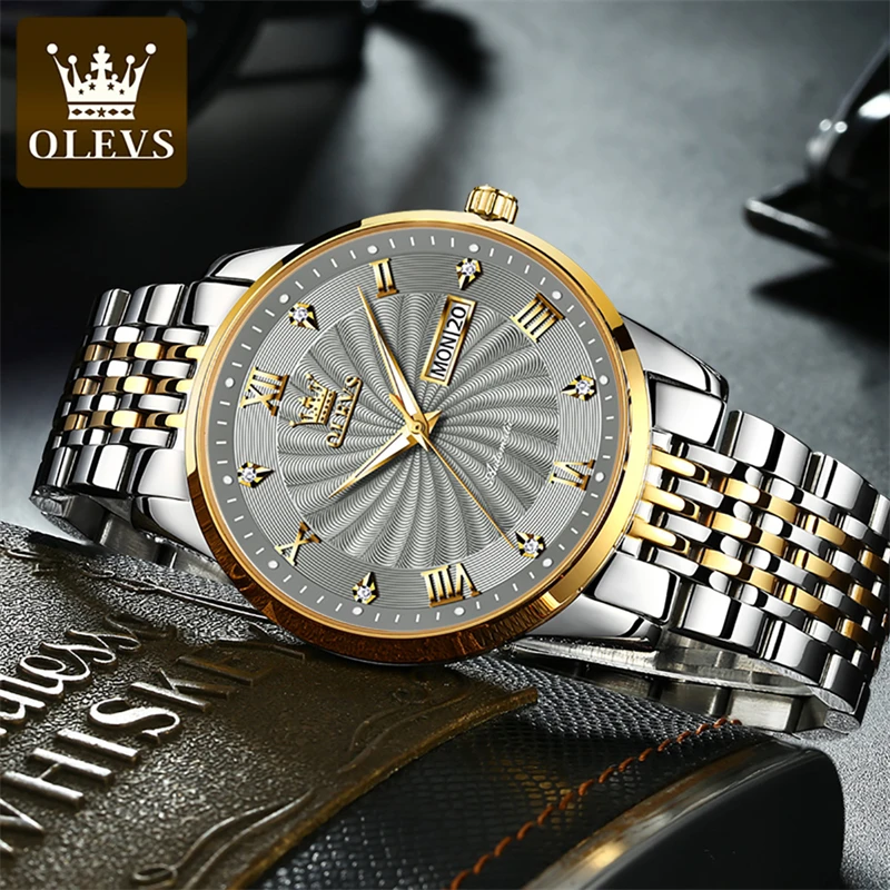 OLEVS Mens Watches Top Brand Luxury Automatic Mechanical Watch Sport Stainless Steel Waterproof Watch Men Relogio Masculino