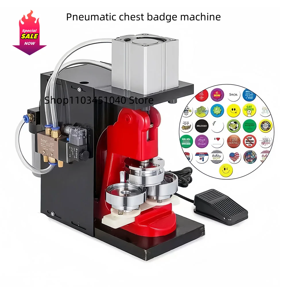 Pneumatic Button Maker Badge Machine, Mold Diameter 25mm, 32mm, 37mm, 44mm, 58mm, 75mm