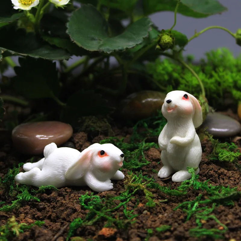 

Everyday Collection Easter Decorations for Home Cute Rabbit Figurines Miniature Tabletop Ornaments Fairy Garden Thanksgiving