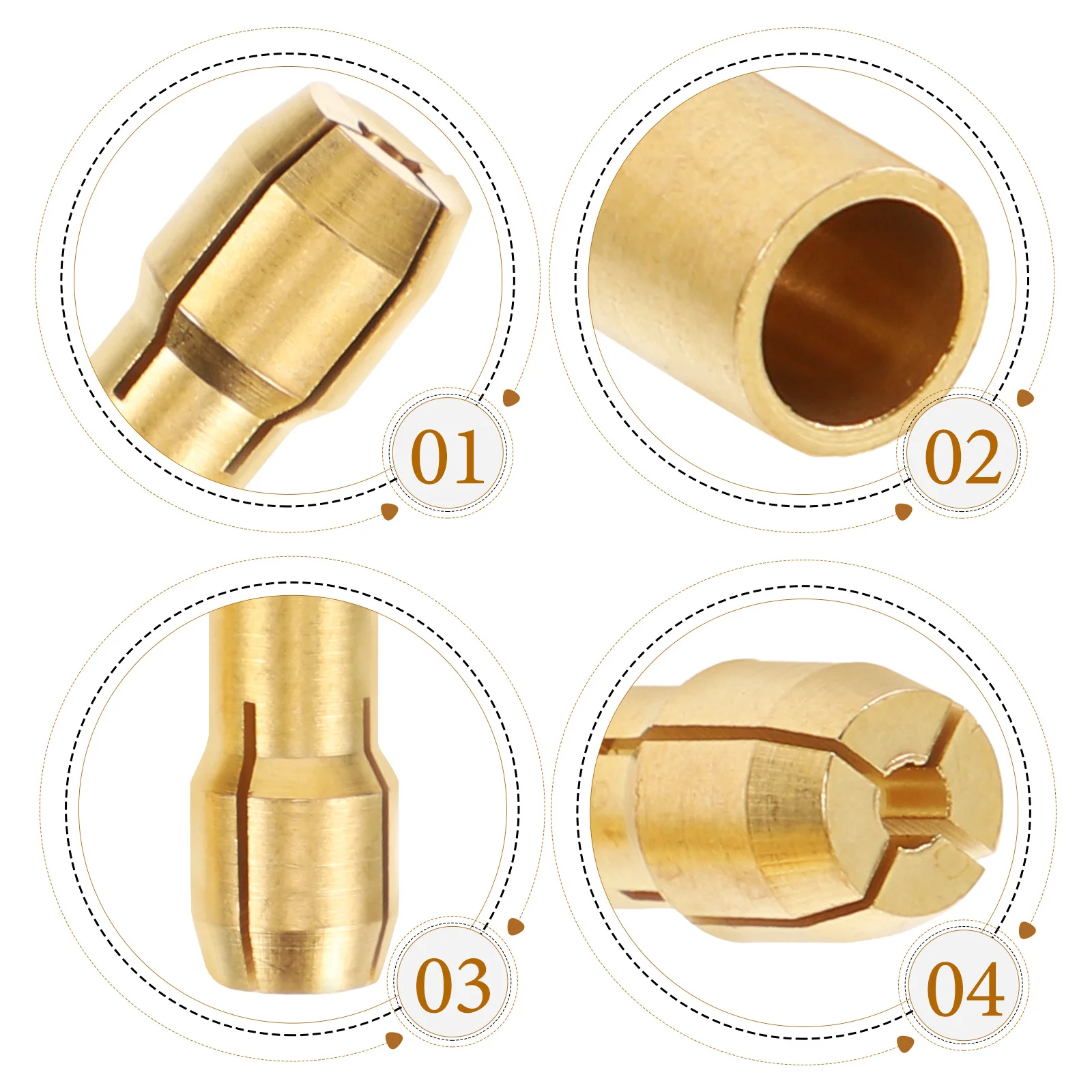 

10Pcs Die Collet 2Mm Rotary Tool Copper Collet Quick Release Clamping Adapter Replacement for Grinding Machine Electric Grinder