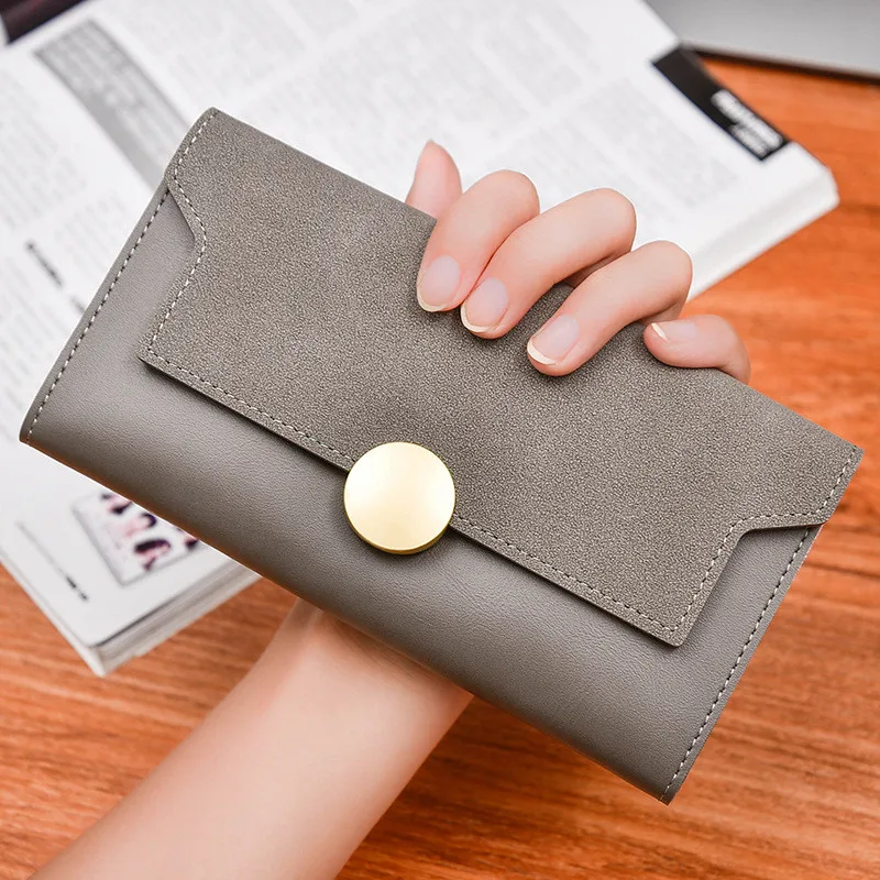 Long Women\'s Frosted Wallet PU Leather Female Hasp Money Purse Ladies Fashion Clutch Phone Bag ID Credit Card Holder Case