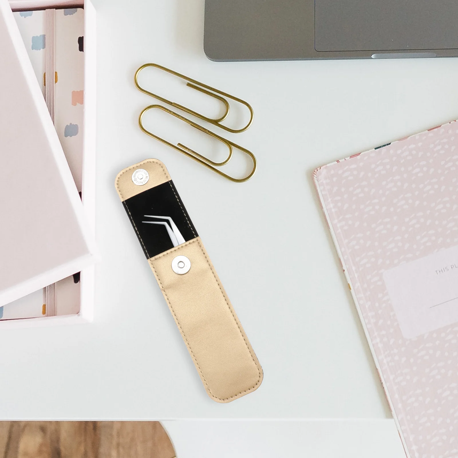 3 pezzi pinzette protettive per ciglia custodia in PU antiurto resistente all'usura per strumenti di innesto in acciaio inossidabile