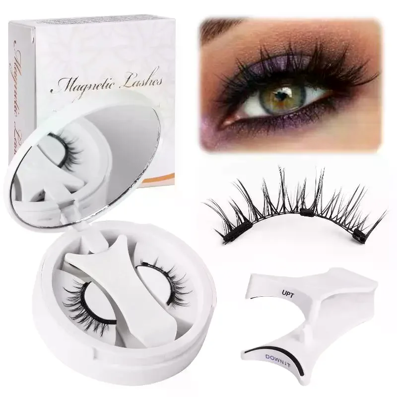 Magnetic Eyelashes Set Reusable Easy To Use Eyelash Extension Tools Natural Curler False Eyelashes With Magnetic Tweezers